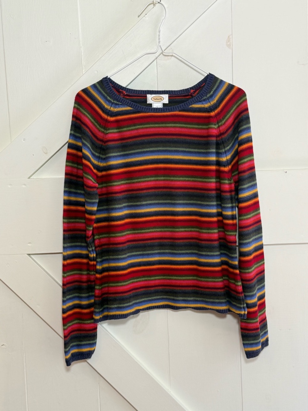 Talbots Multicolor Striped Crewneck Sweater Size Large